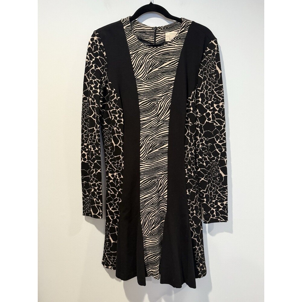 Artelier x Nicole Miller Dress Large Animal Print Work Travel Stretch Career